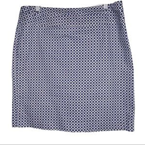 Donna Ricco Octagon Blue White Pencil Career Work Skirt Size 12